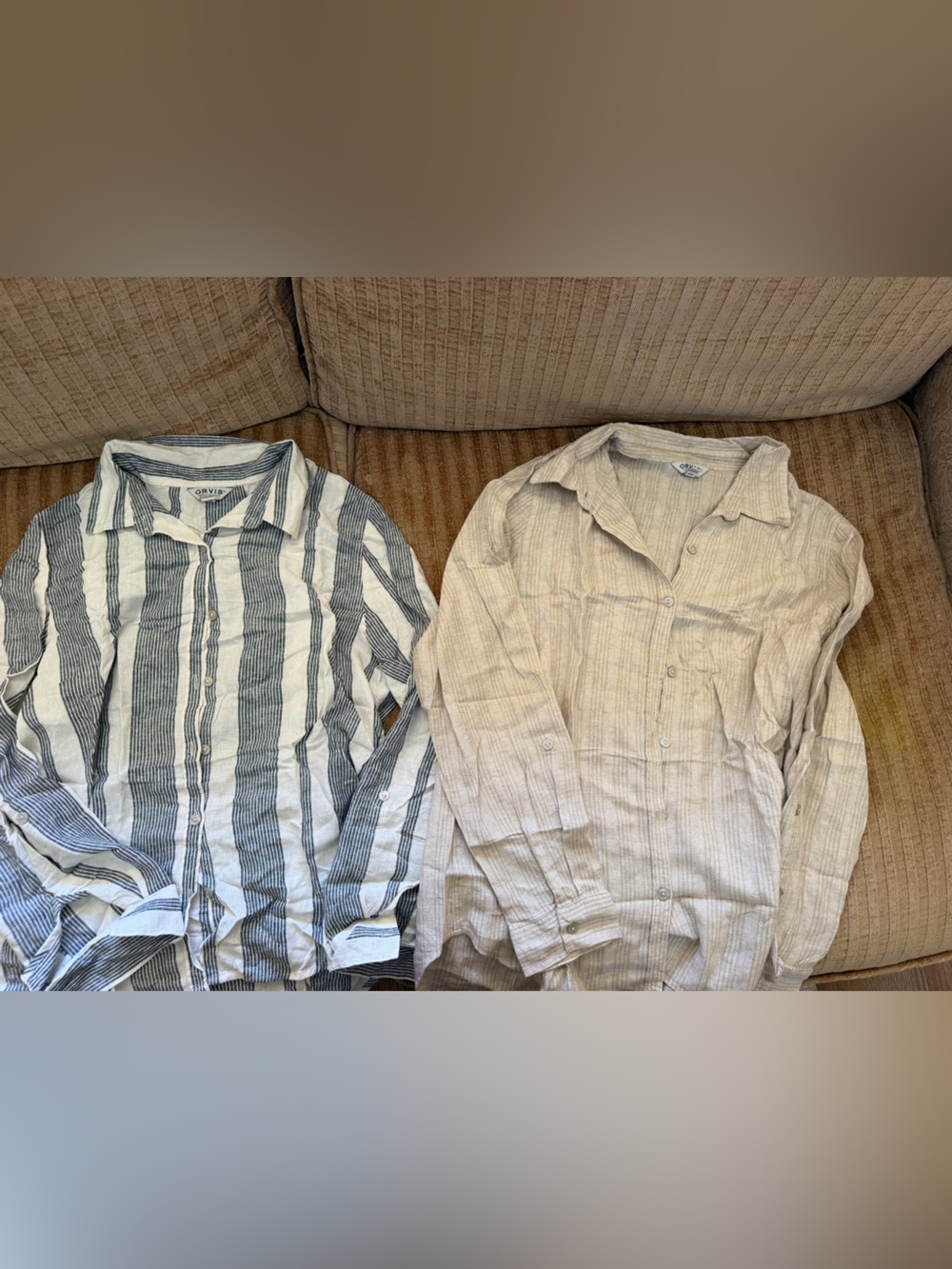 Women’s linen button down shirts.